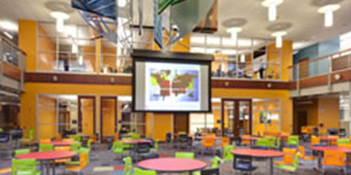 Interior of Steel Building with Mezzanine