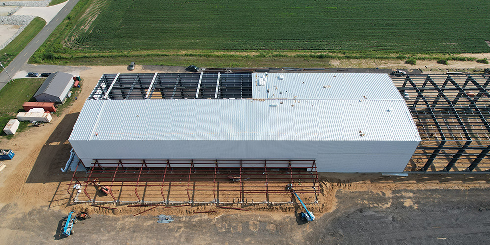 Valmont Industrial Manufacturing Building aerial view