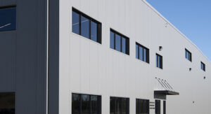 Wall panels on a metal building