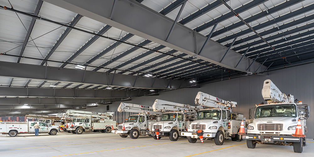 Electrical complex metal buildings