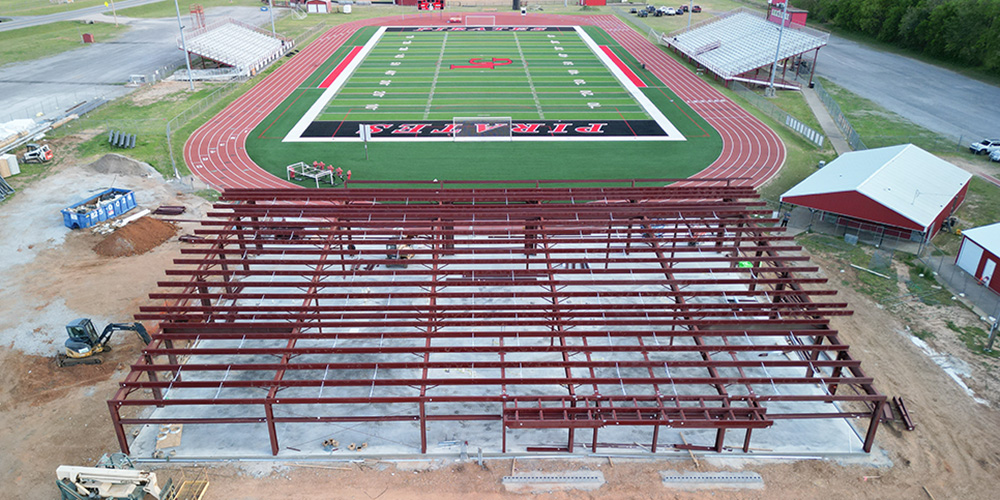 Steel building athletic facility