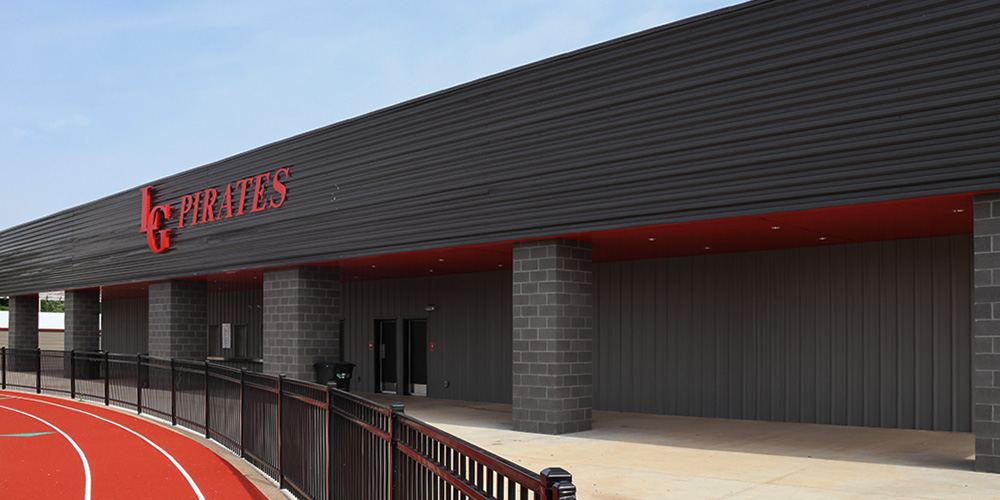 Athletic field house metal building
